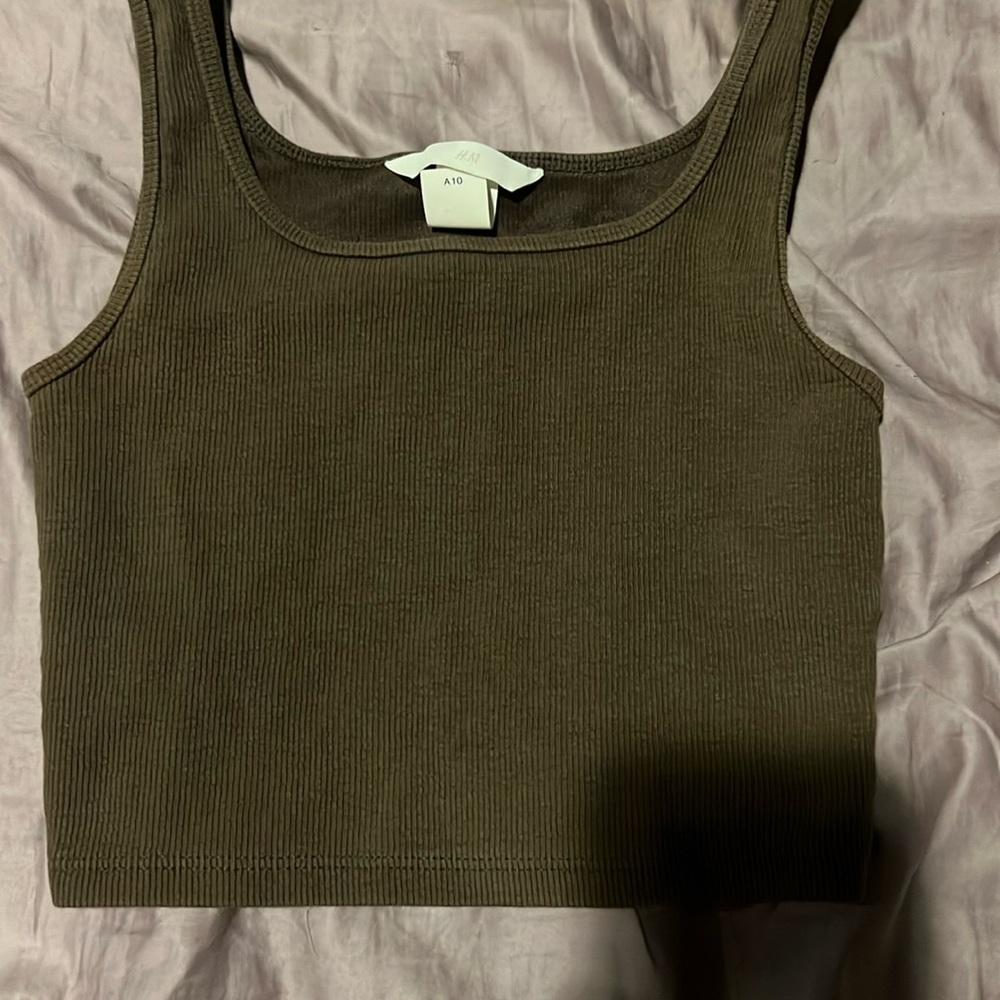Brown Tank top/crop top  H&M